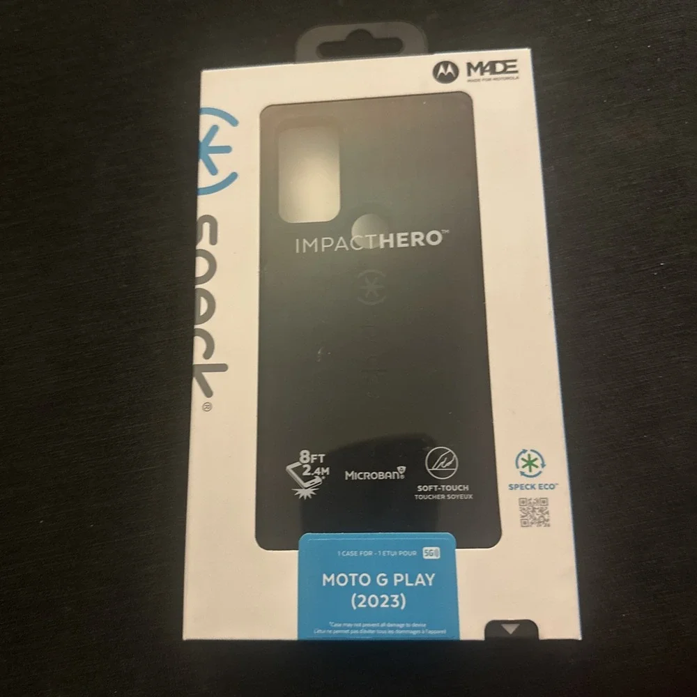 Speck ImpactHero Phone Case For Moto G Play (2023), black